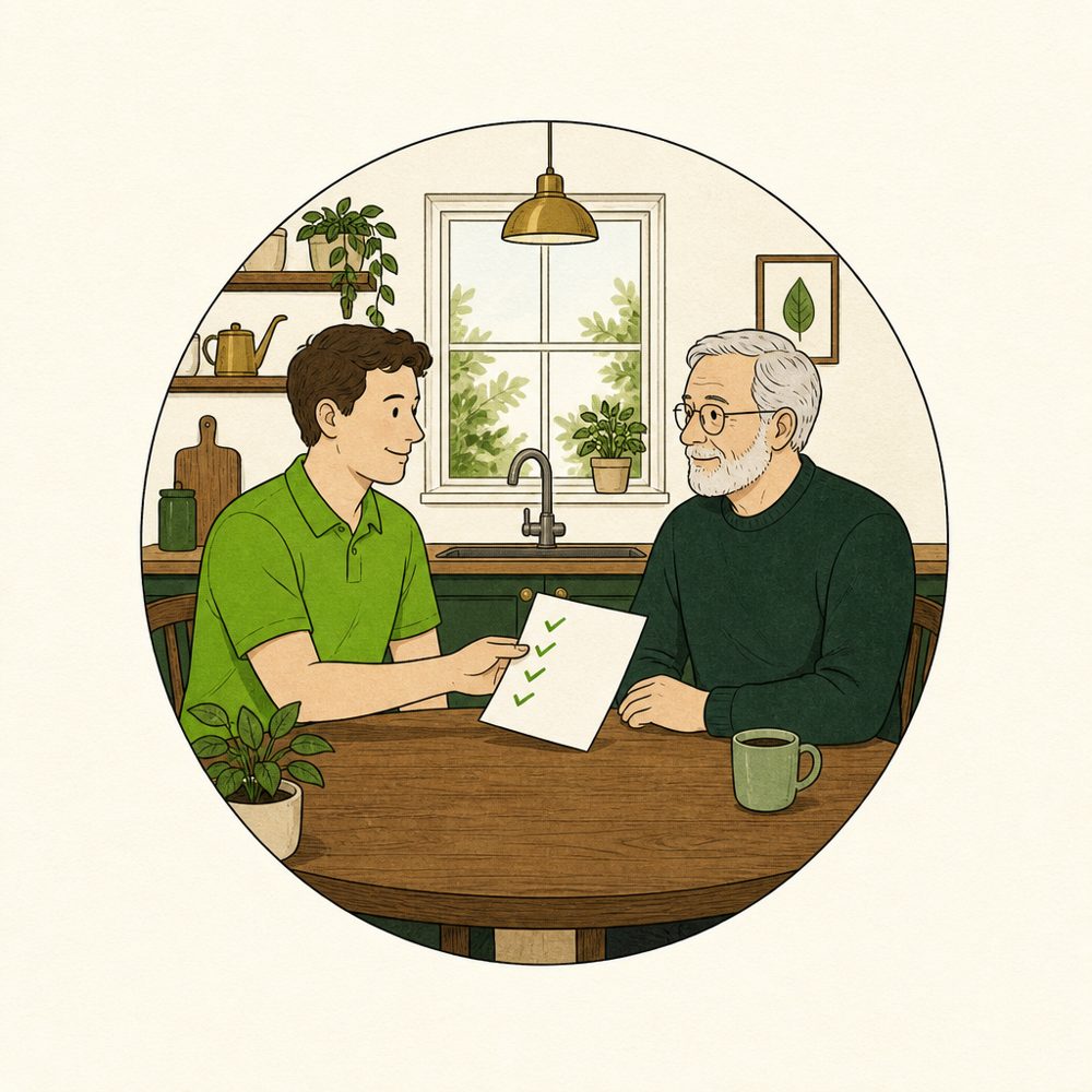 The written proposal handed across the kitchen table within a day