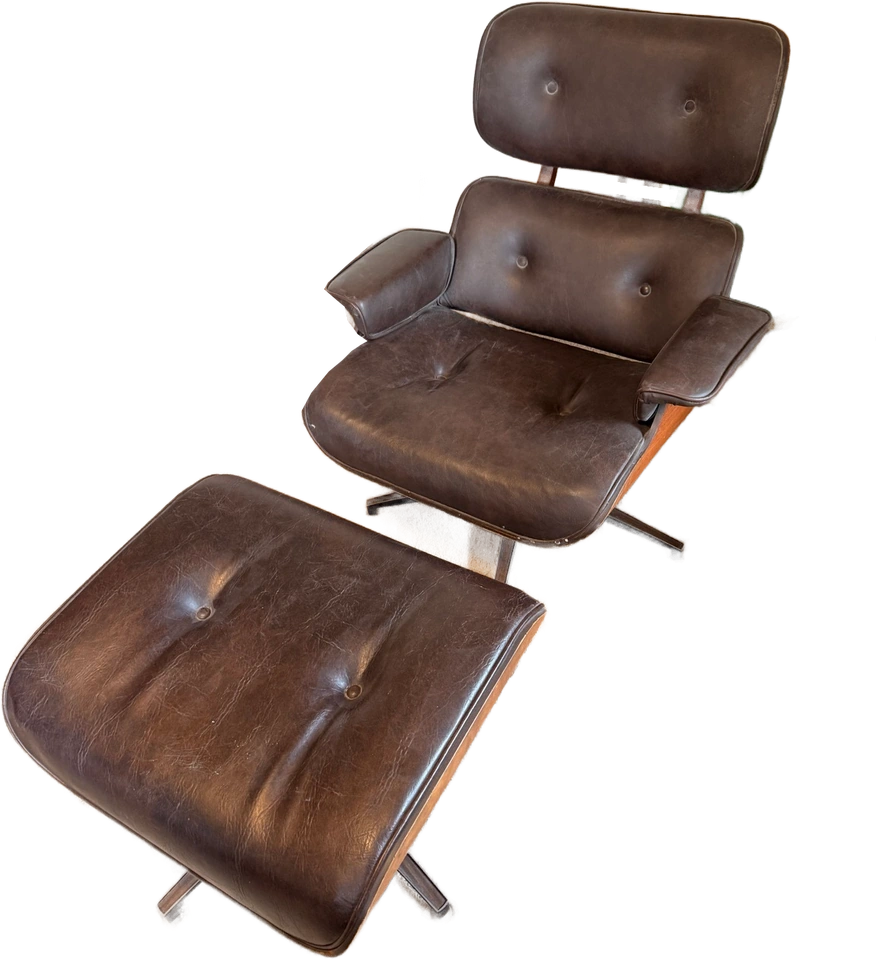 Eames-style lounge chair and ottoman, Plycraft class